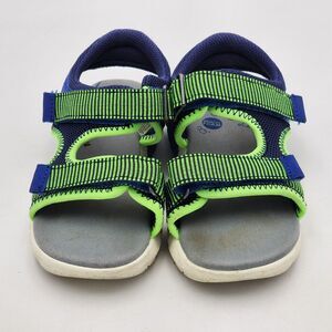 Stride Rite 360 Kids Vinnie Light Up Easy Sandals Lime Green Blue Kid's Size 10